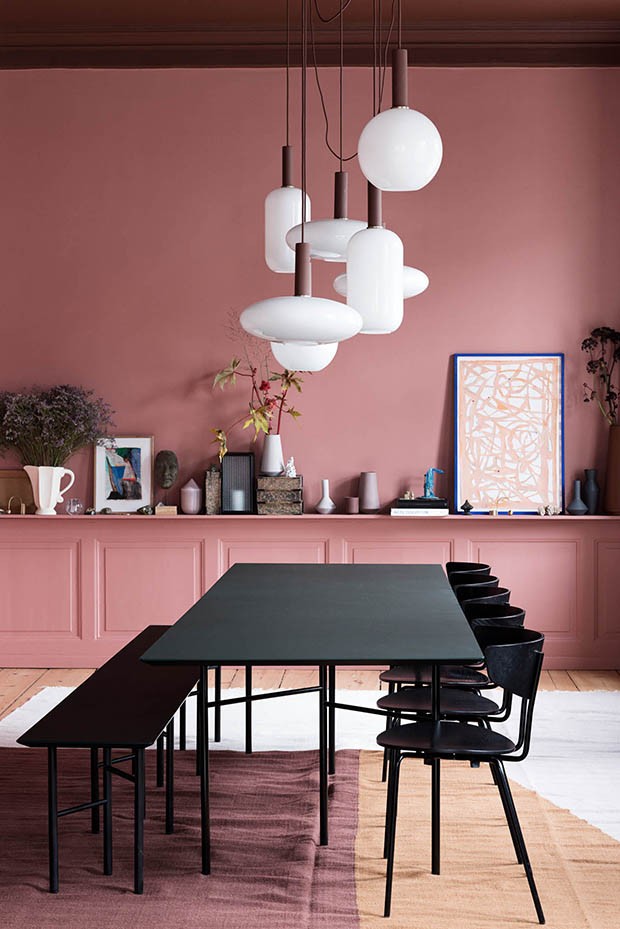 Black Furniture with Pink Dinning Room